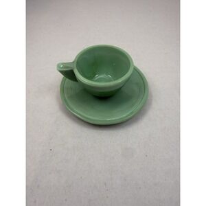 Akro Agate Green Rings Childs Miniature Tea Set Cup And Saucer (s)